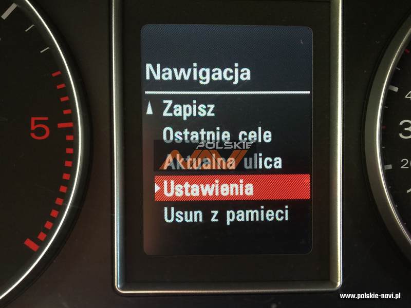 Audi nawigacja w liczniku FIS Tłumaczenie nawigacji - Polskie menu